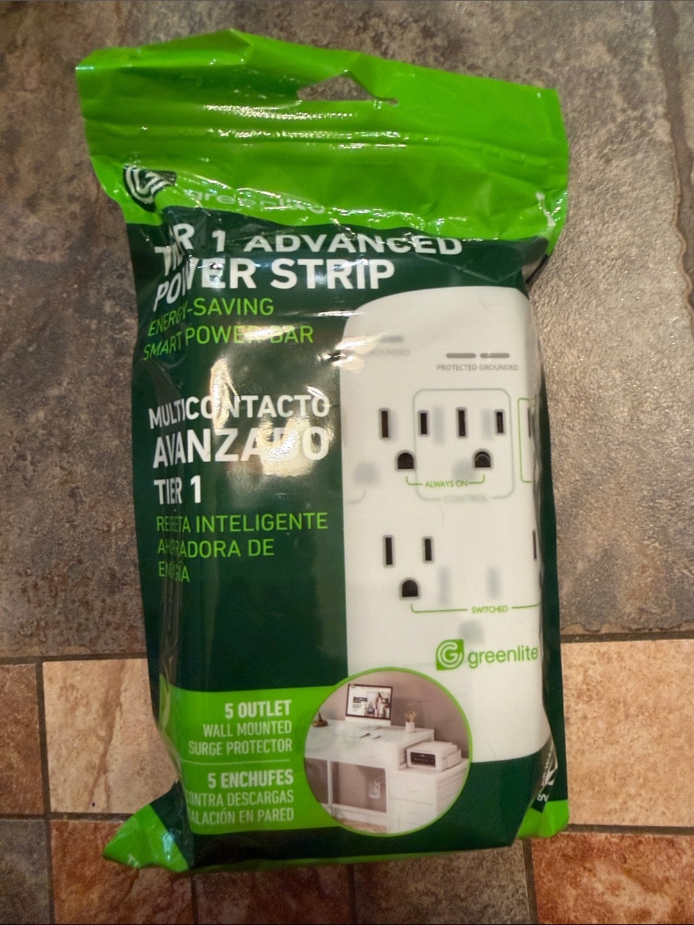 Greenlite White 5-Outlet Advanced Power Strip Surge Protector